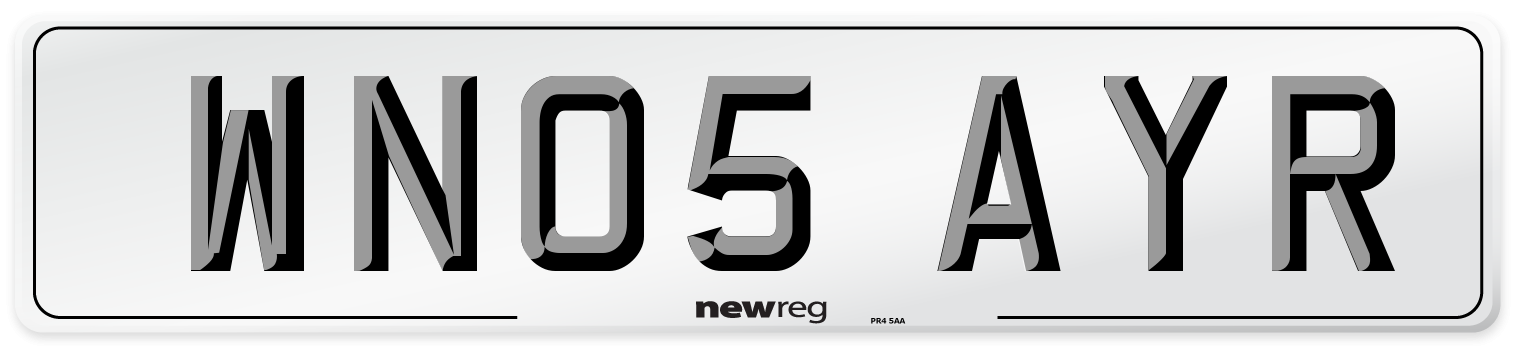 WN05 AYR Number Plate from New Reg